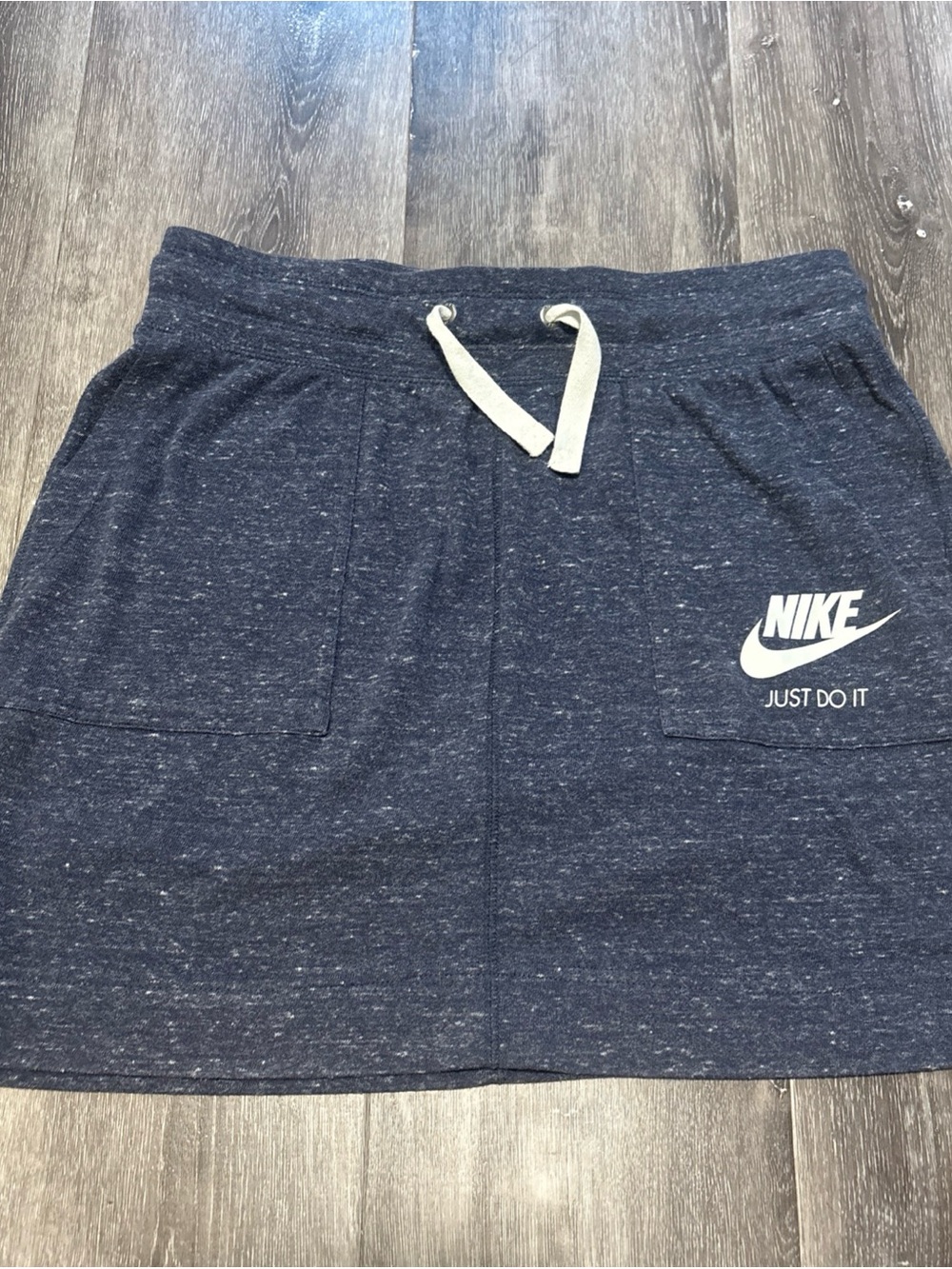 Nike Size Small Gym Just Do It Women's Gray Blue Drawstring Knit Skirt